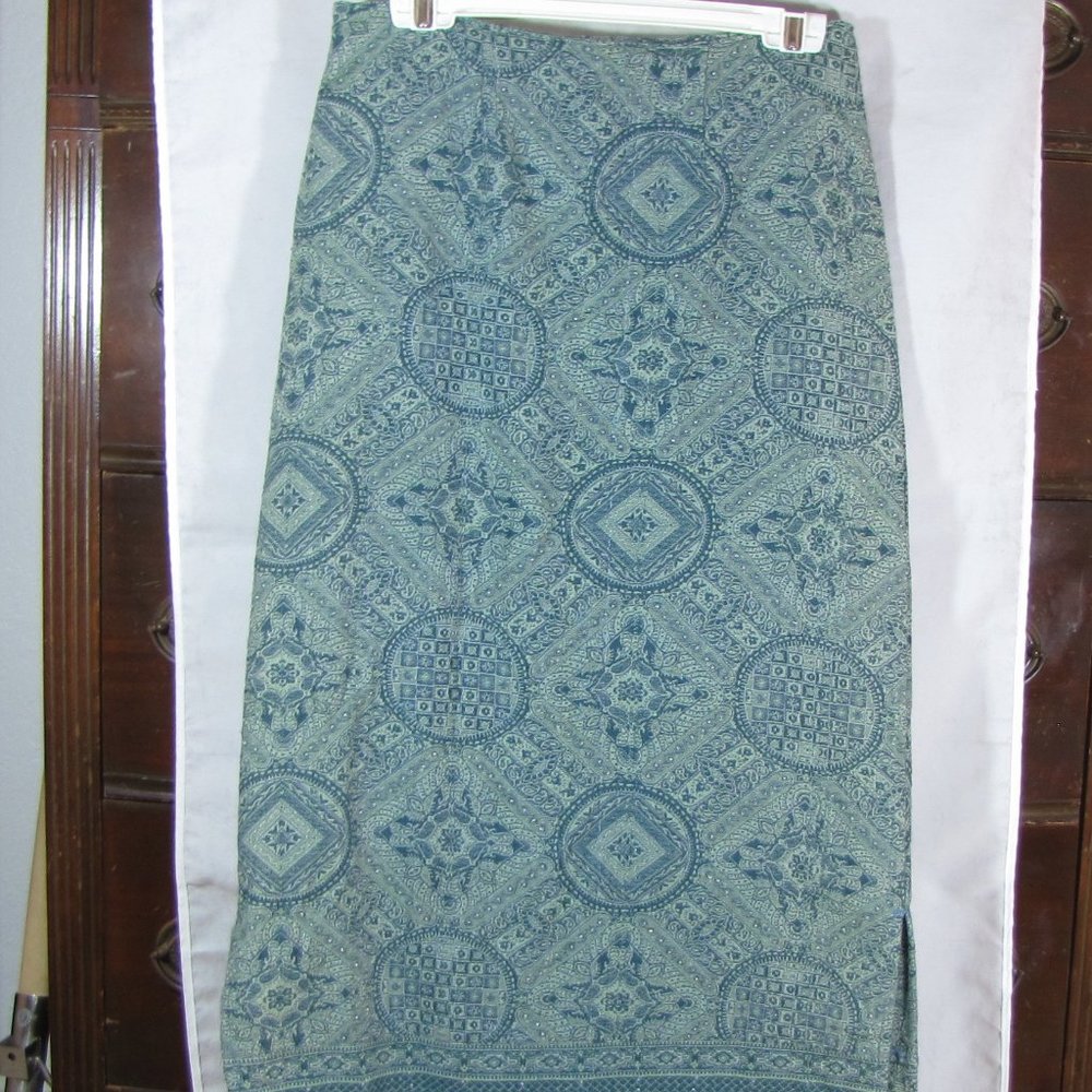 White Stag Pencil Straight Skirt Size 8 Waist 30 Slate Combo